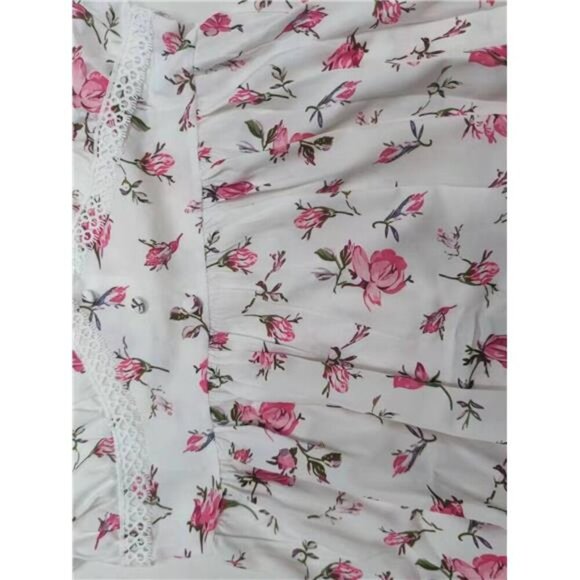 Full Size Floral V-Neck Long Sleeve Mini Dress Plus Size - Picture 6 of 7